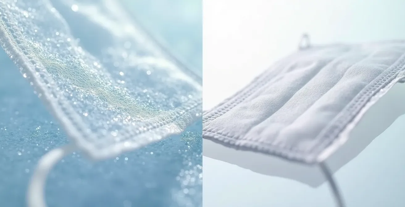 Comparaison macro de la structure fibreuse de la biocellulose et de l'hydrogel