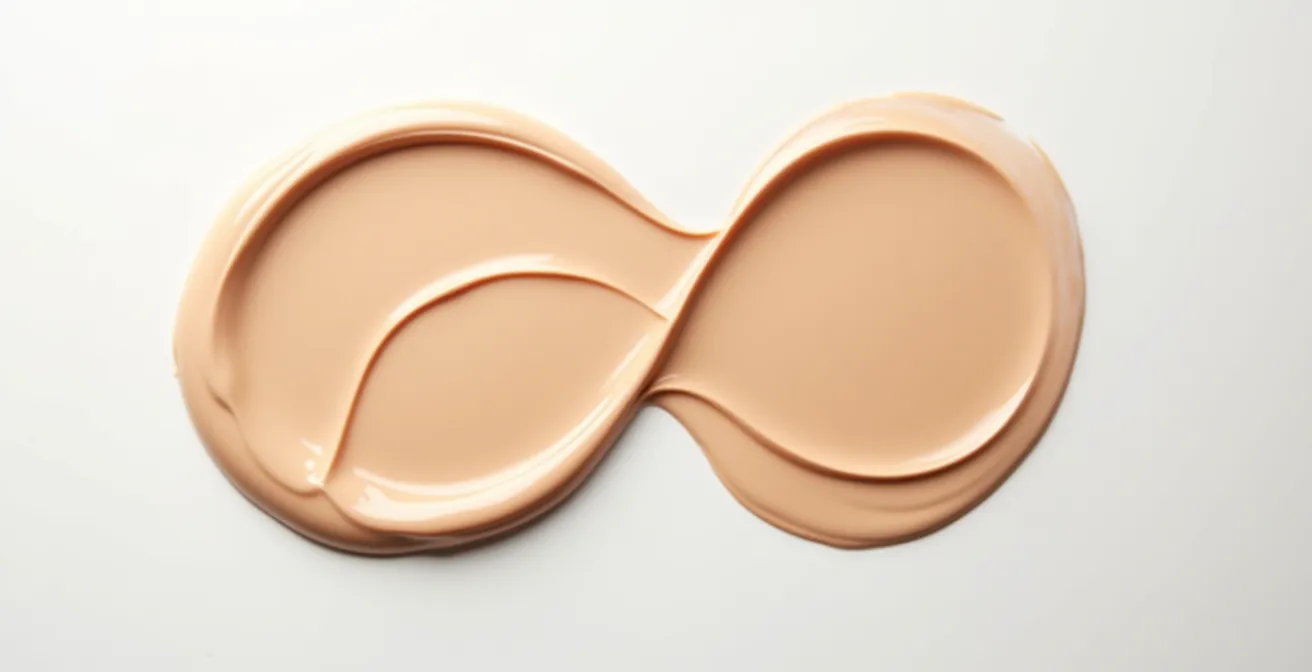 Mélange de sérum et fond de teint montrant la fusion des textures